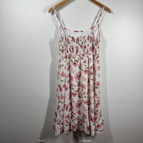 Grace Karin Dress Women S NWT Pink Rose Floral Milkmaid Adj Straps A-line Spring - Picture 3 of 7
